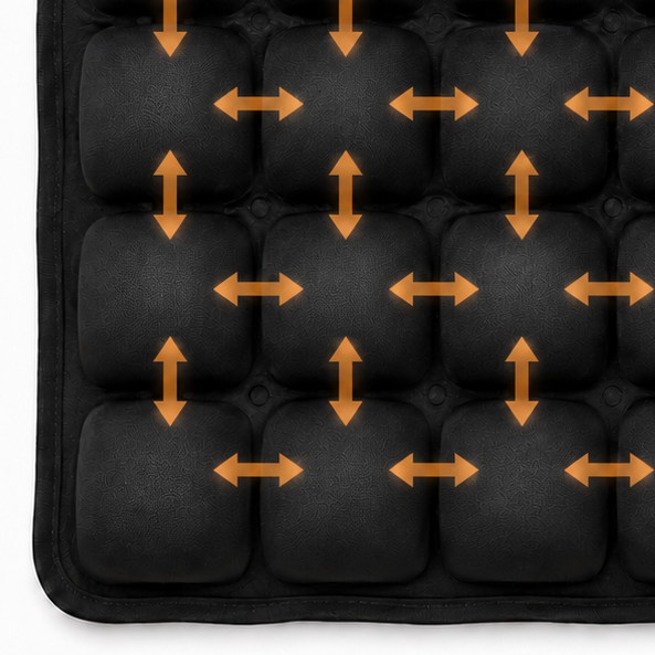 Interconnected air cells icon